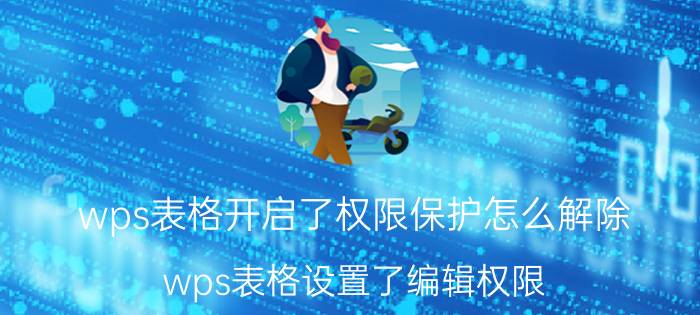 wps表格开启了权限保护怎么解除 wps表格设置了编辑权限？